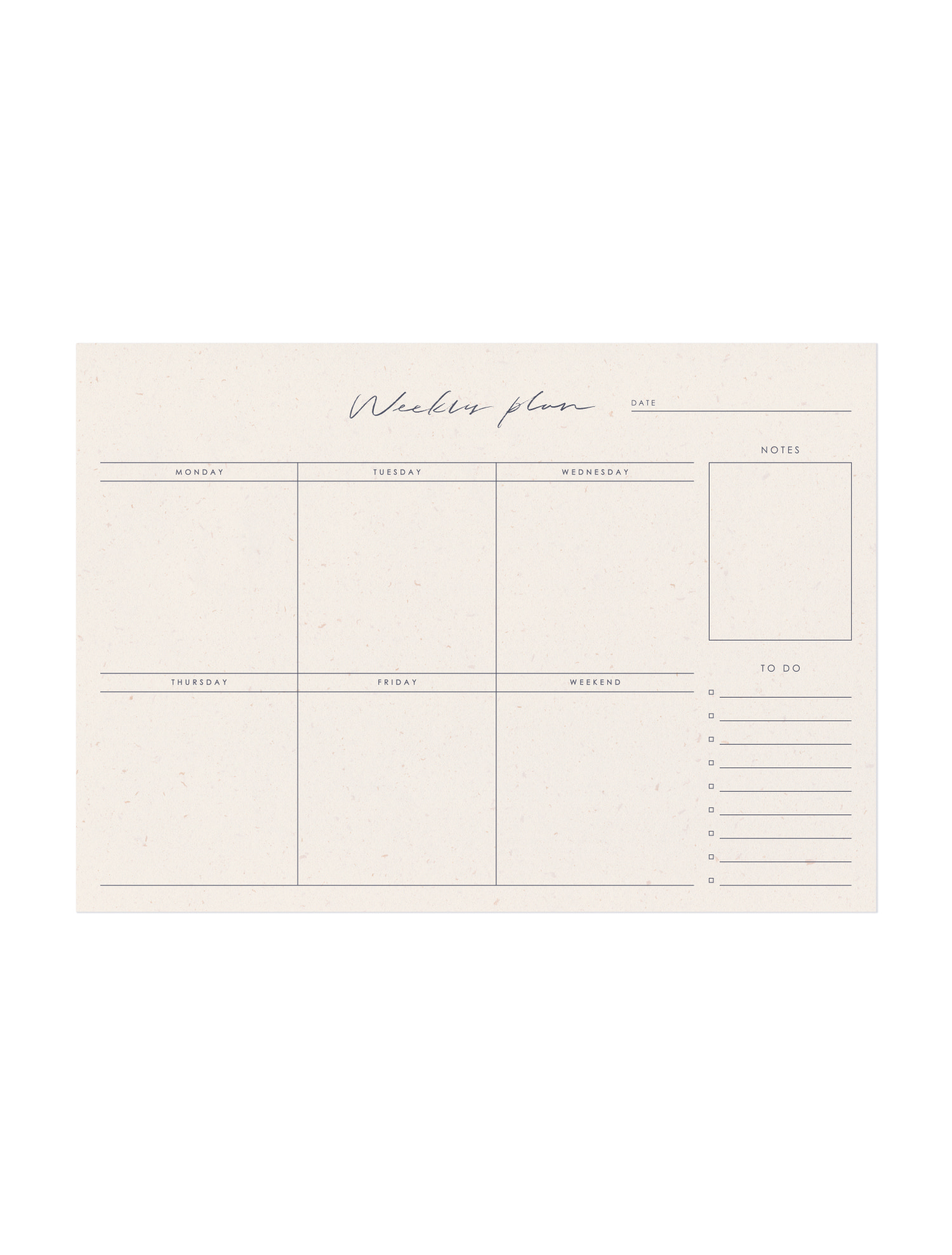 Calligraphy Weekly Plan Pad